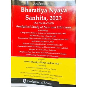 Professional Books Bharatiya Nyaya Sanhita, 2023 Bare Act 2024 (BNS, Formerly IPC) 